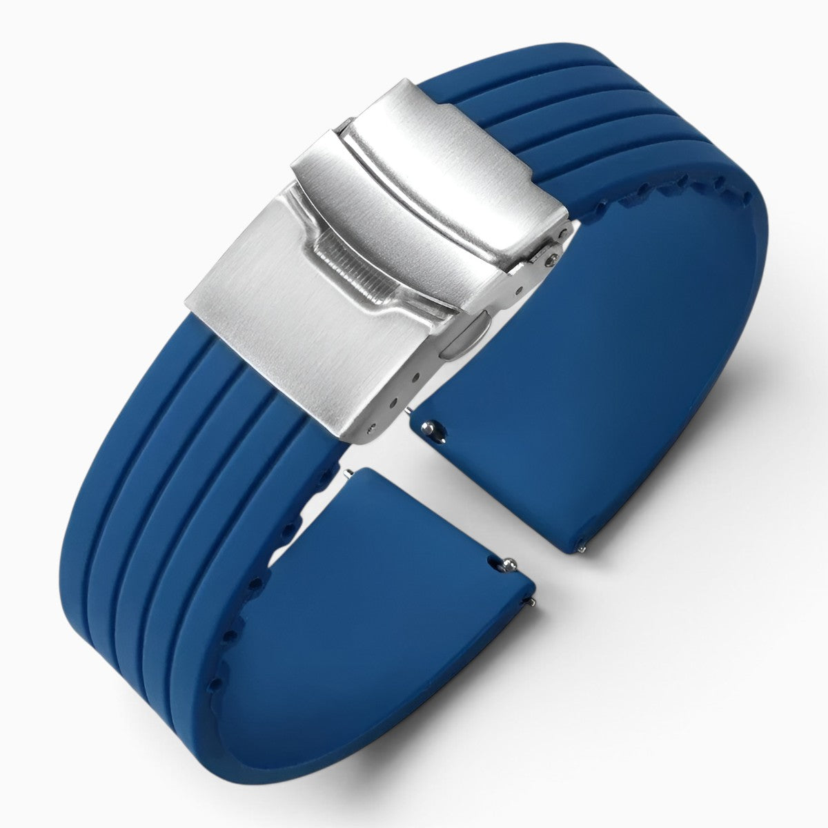 Bracelet montre silicone bleu marine boucle déployante
