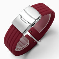 Bracelet montre silicone bordeaux boucle déployante