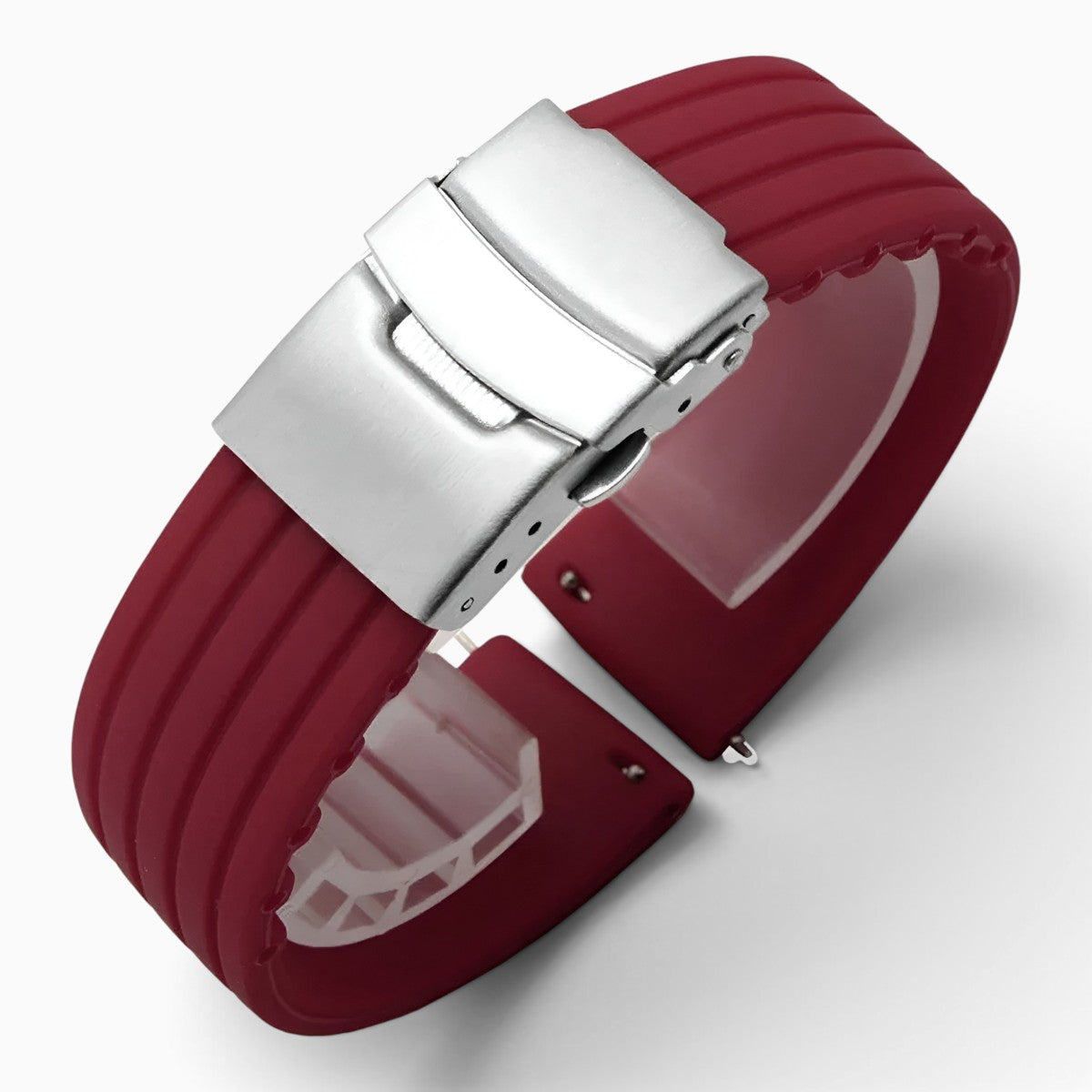Bracelet montre silicone bordeaux boucle déployante