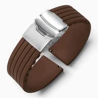 Bracelet montre silicone marron boucle déployante