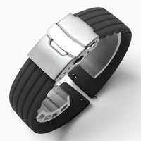Bracelet montre silicone noir boucle déployante