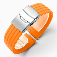 Bracelet montre silicone orange boucle déployante