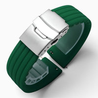 Bracelet montre silicone vert boucle déployante