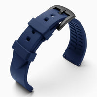 Bracelet montre silicone bleu marine boucle noire