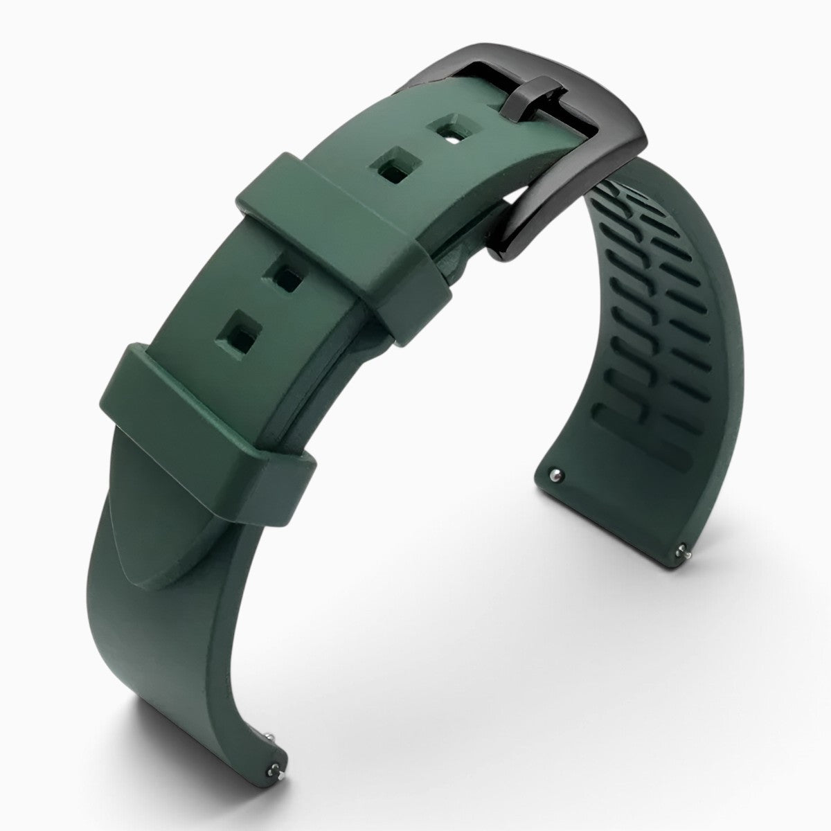 Bracelet montre silicone kaki boucle noire
