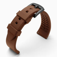 Bracelet montre silicone marron boucle noire
