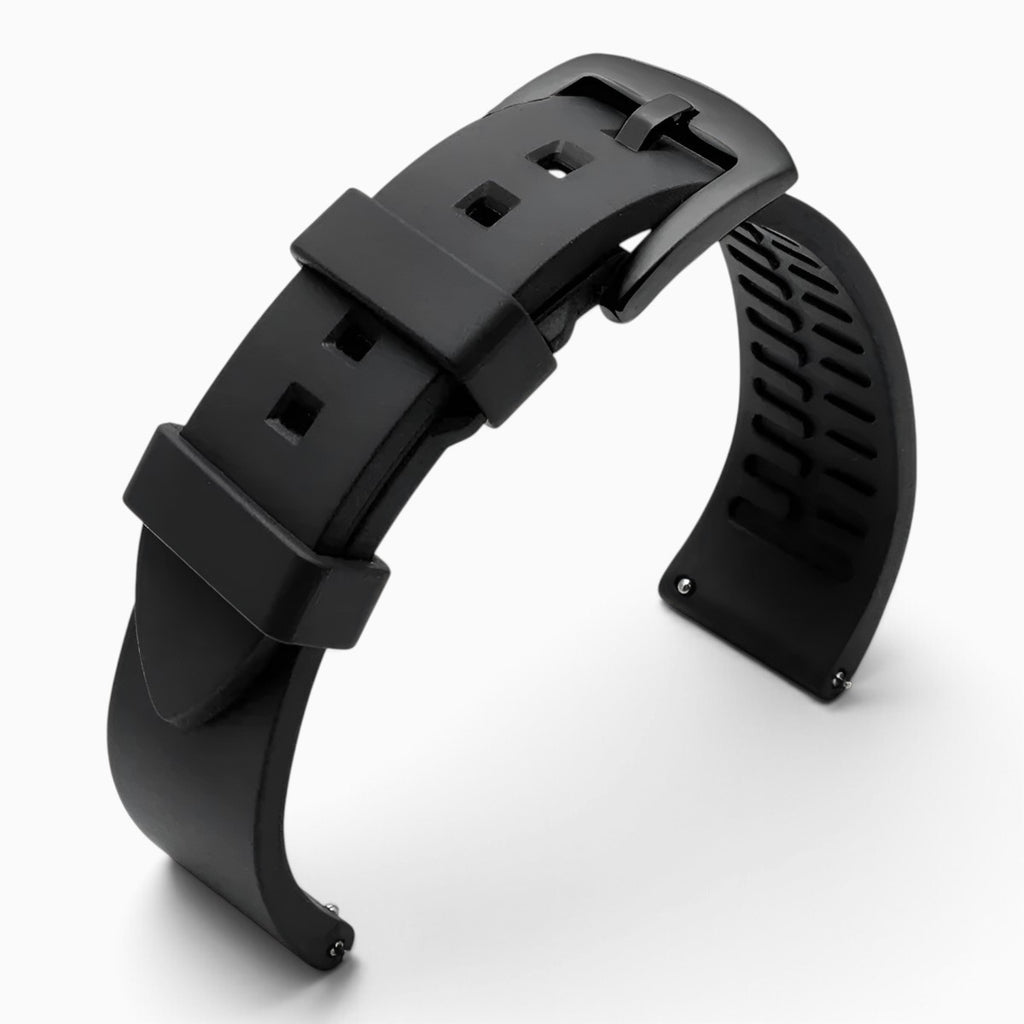 Bracelet montre silicone noir boucle noire
