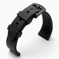 Bracelet montre silicone noir boucle noire