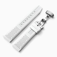 Bracelet montre silicone blanc fermoir papillon