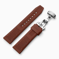 Bracelet montre silicone marron fermoir papillon