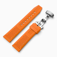 Bracelet montre silicone orange fermoir papillon