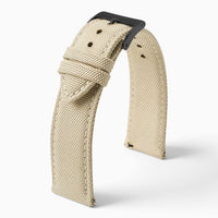 Bracelet montre toile de voile beige boucle noire