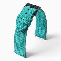 Bracelet montre toile de voile bleu ciel boucle noire