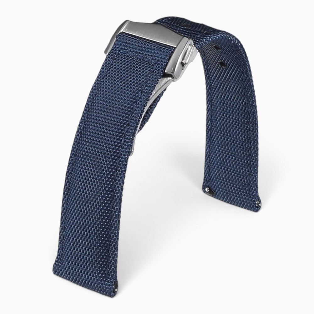 bracelet montre toile de voile bleu marine boucle deployante