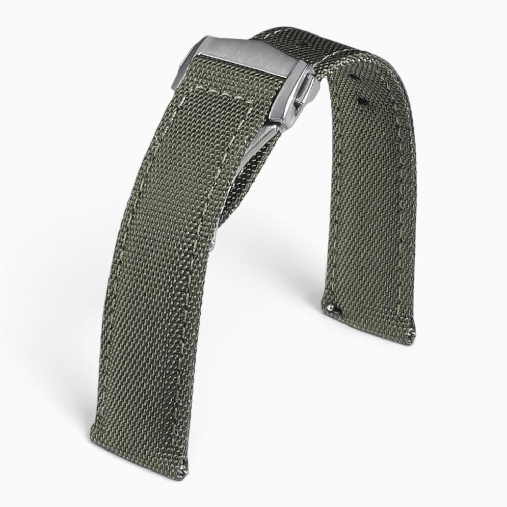 bracelet montre toile de voile kaki boucle deployante