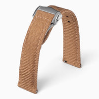 bracelet montre toile de voile marron boucle deployante