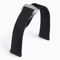 bracelet montre toile de voile noir boucle deployante