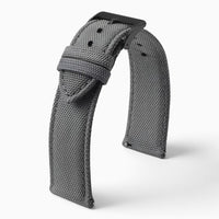 Bracelet montre toile de voile gris boucle noire