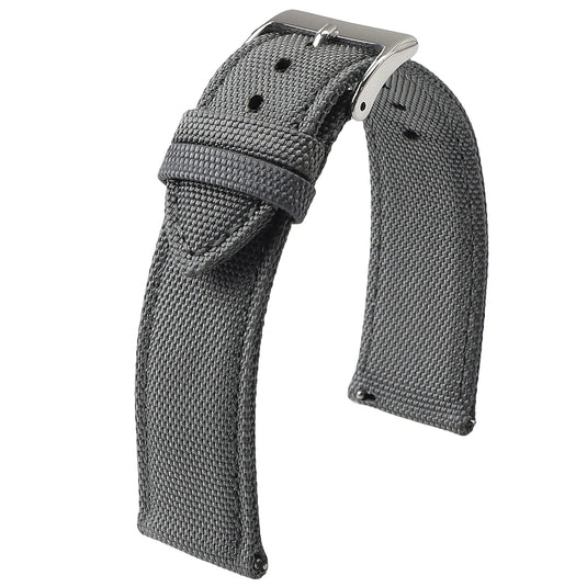 bracelet montre toile de voile gris