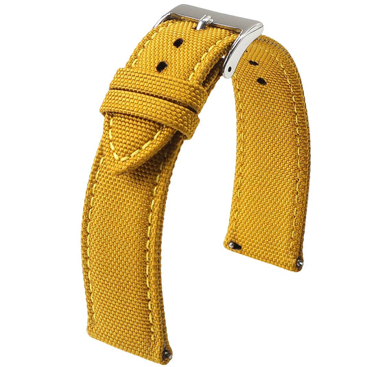 bracelet montre toile de voile jaune