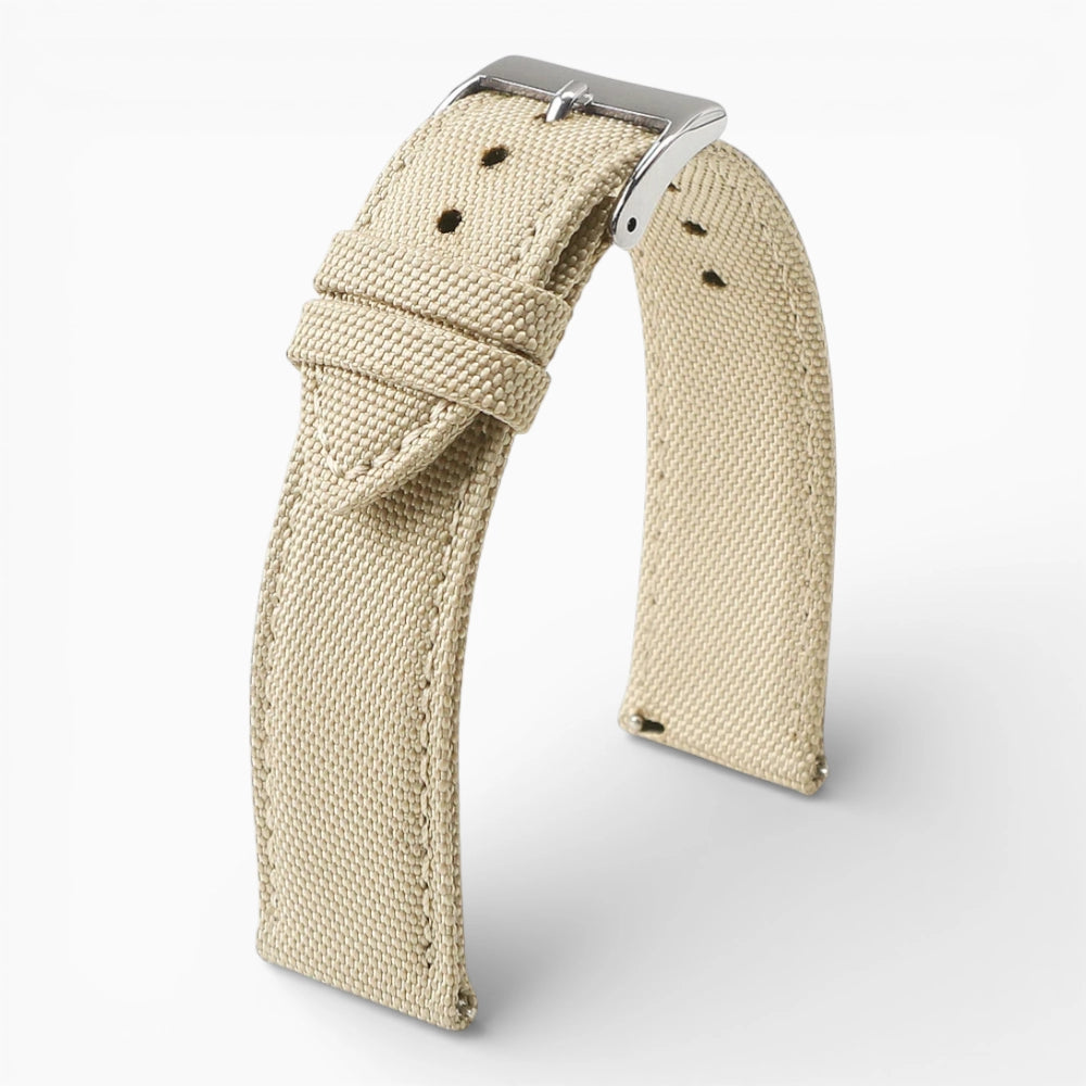 Bracelet montre toile de voile beige