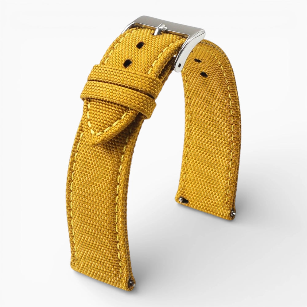 Bracelet montre toile de voile jaune