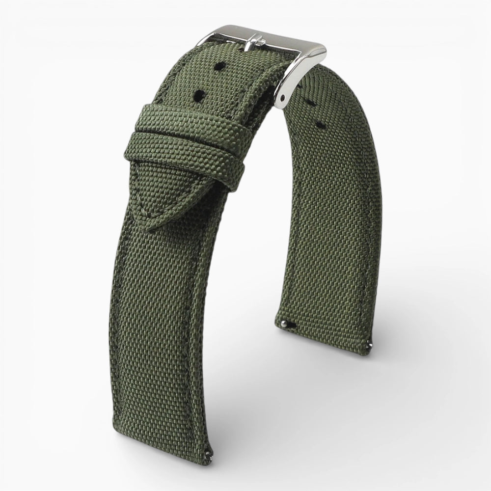 Bracelet montre toile de voile kaki