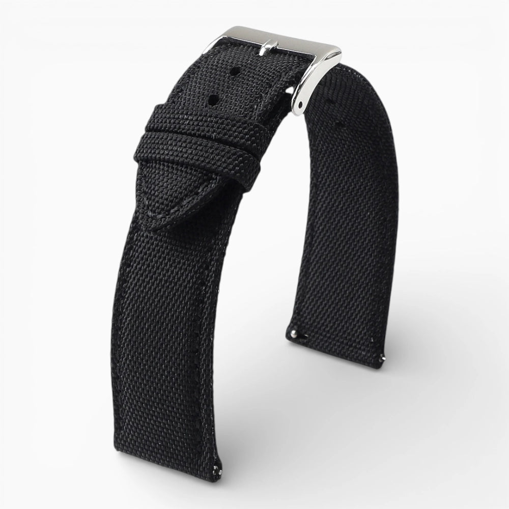 Bracelet montre toile de voile noir