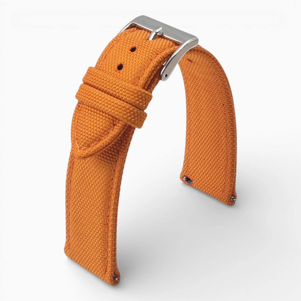 Bracelet montre toile de voile orange