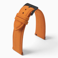 Bracelet montre toile de voile orange boucle noire