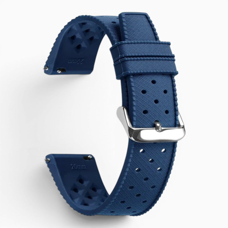 bracelet montre tropic caoutchouc fkm bleu marine