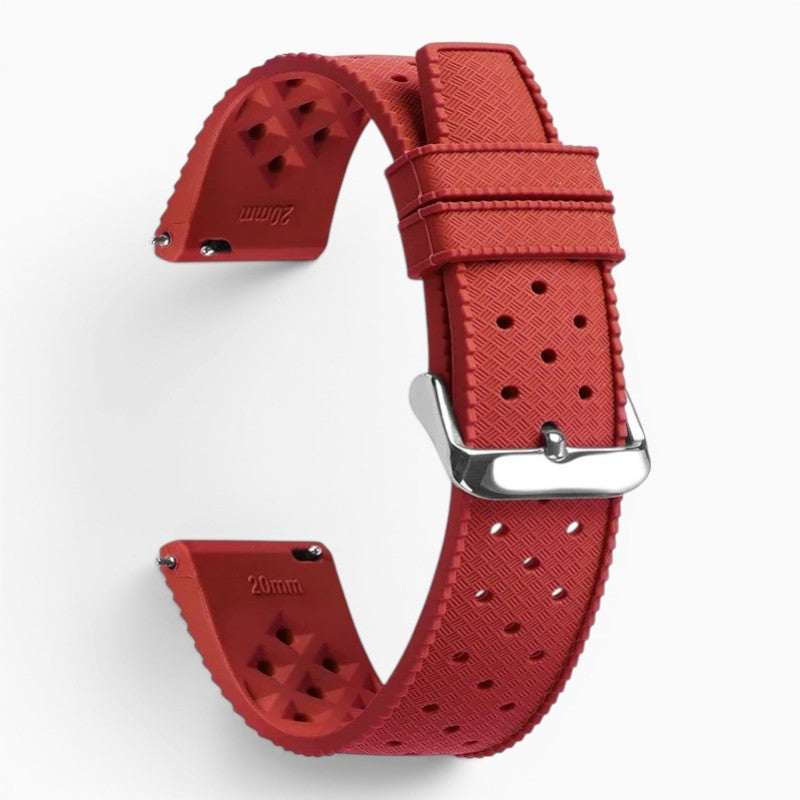 bracelet montre tropic caoutchouc fkm rouge