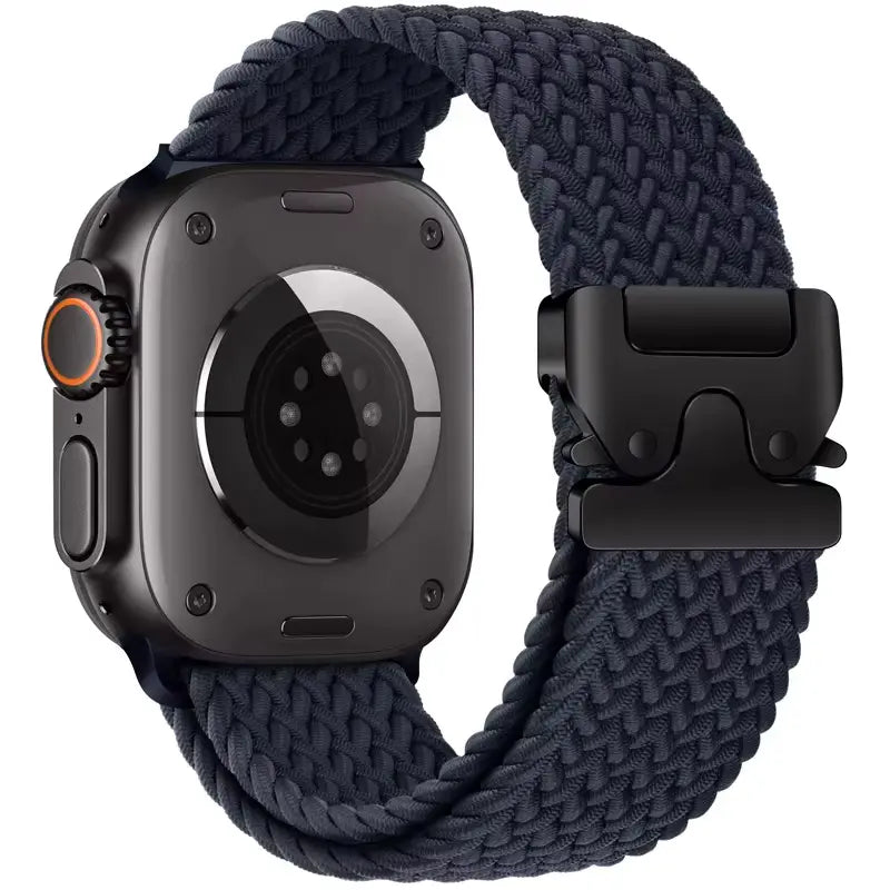 bracelet tressé apple watch bleu marine