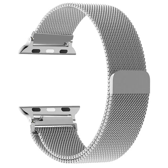 bracelet milanais apple watch magnétique argent
