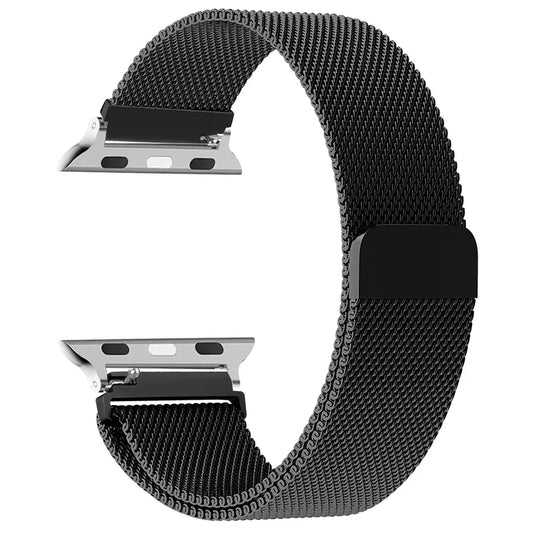 bracelet milanais apple watch magnétique noir