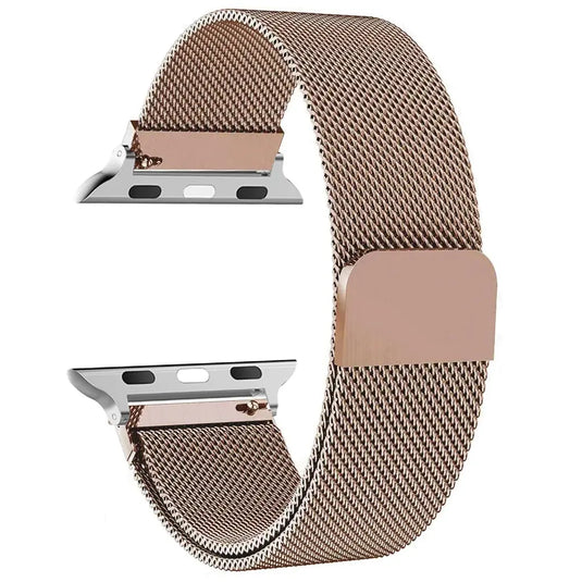 bracelet milanais apple watch magnétique or rose