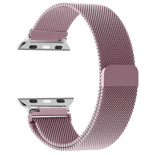 bracelet milanais apple watch magnétique rose