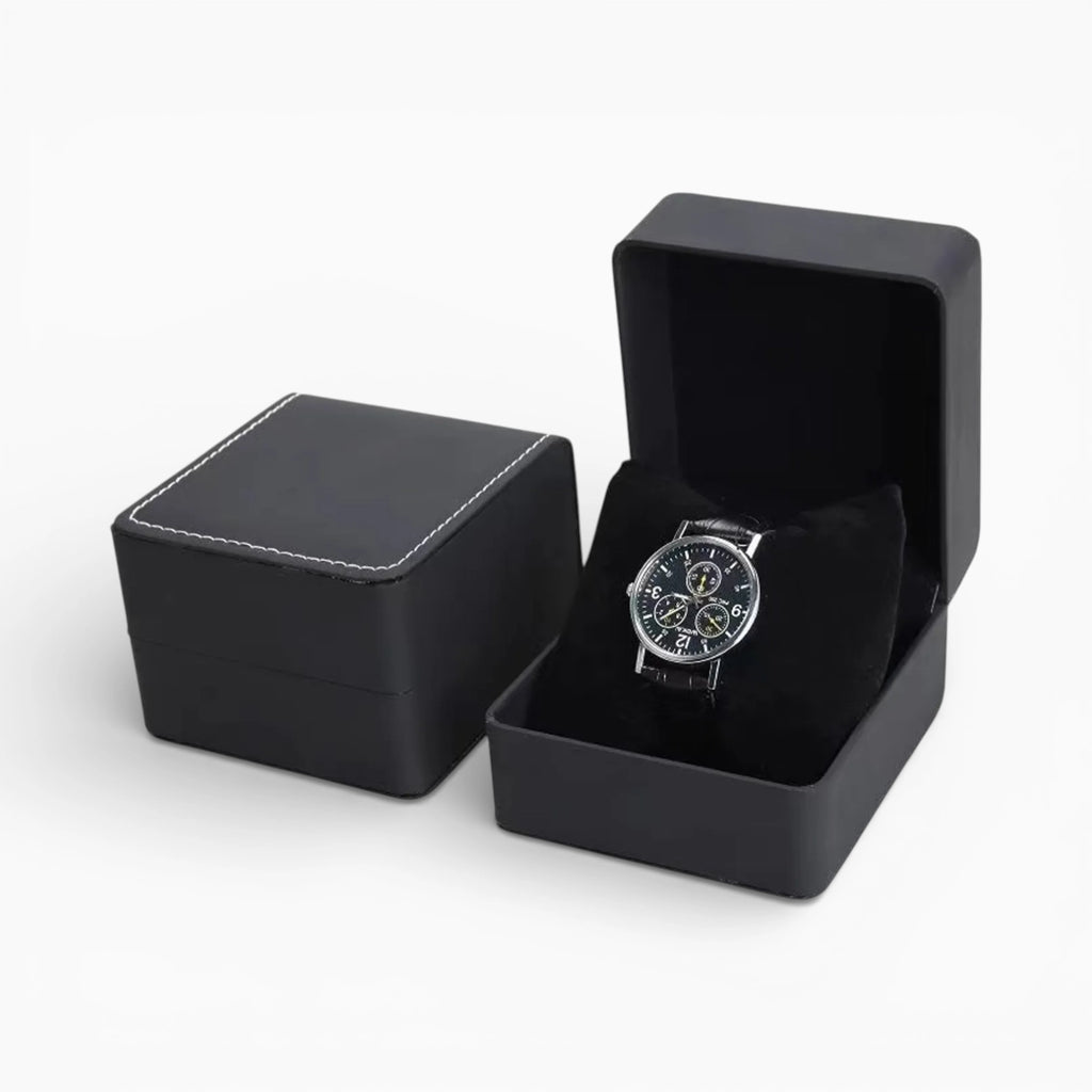 Écrin Montre en Cuir Noir