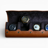 Étui 4 Montres en Cuir Marron
