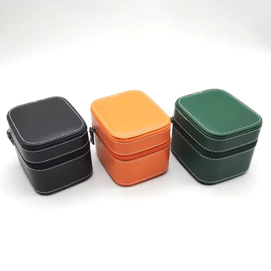 etui montre cuir fermeture zippee autre vue trois coloris