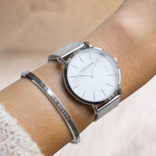 montre femme maille milanaise argent 4