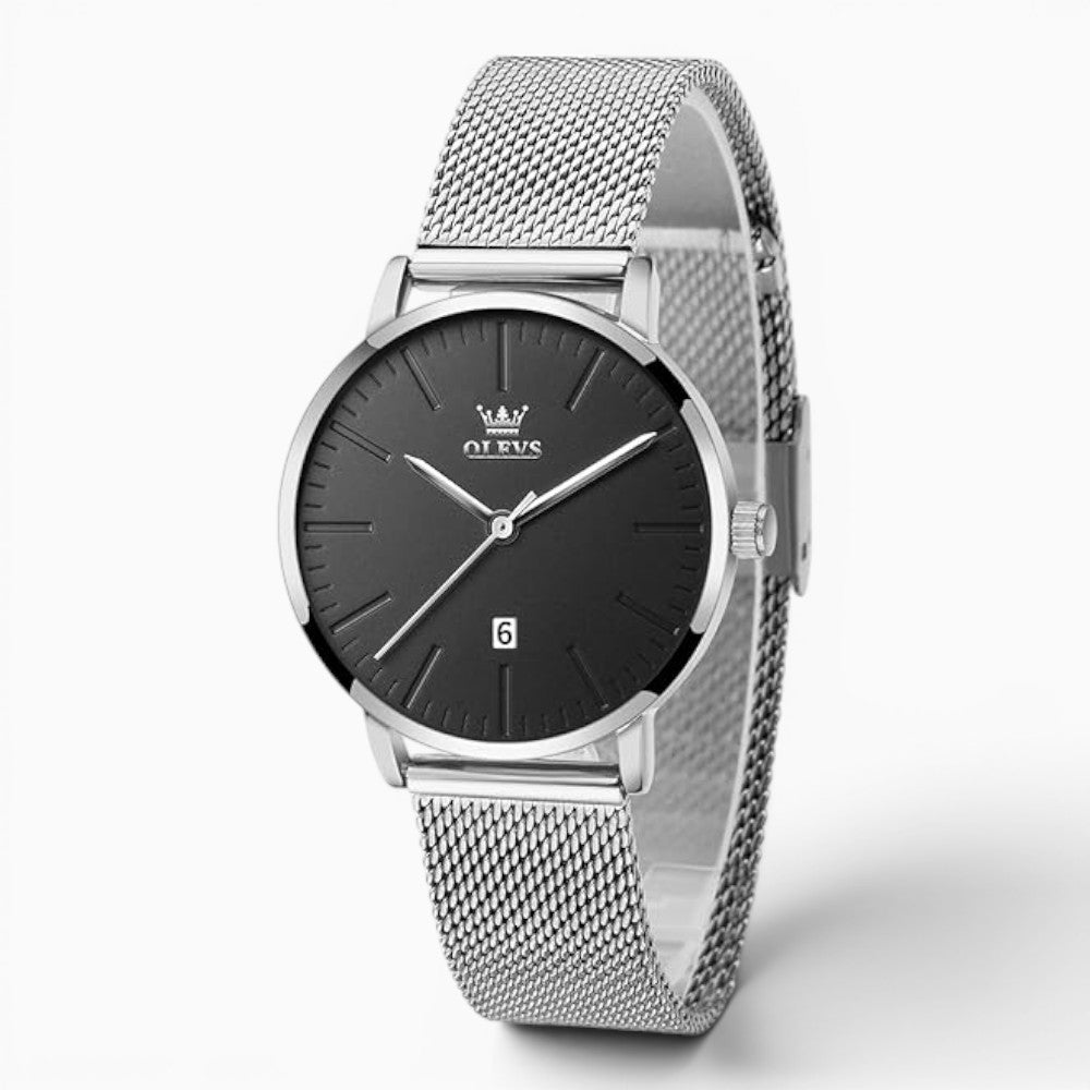 Montre Femme Bracelet Acier Milanais Argenté