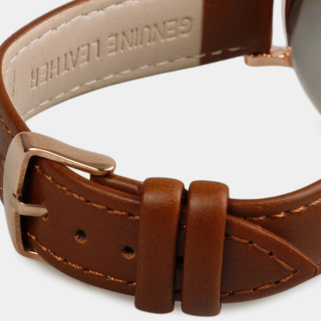 montre femme bracelet cuir marron 3