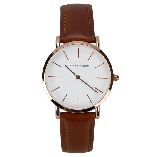 montre femme bracelet cuir marron