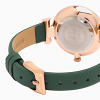 montre femme cadran vert bracelet cuir vert 3
