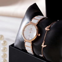 photo montre femme céramique blanche