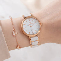 montre femme céramique blanche
