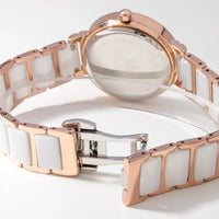 montre femme céramique blanche fermoir papillon