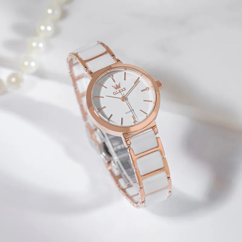 montre femme céramique blanche