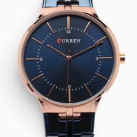 montre homme bracelet acier bleu marine 2